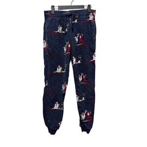 Hollister Sleep Snowman Pajama Pants jogger style Navy holiday Mens size XS